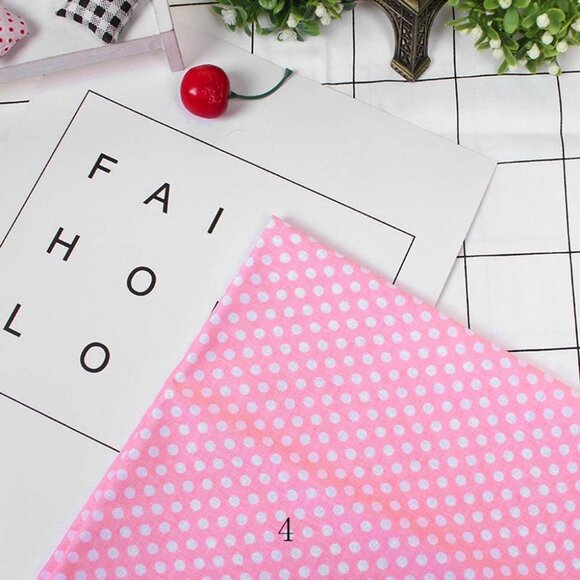 7Pcs Cotton Fabric Bedding Bundle - Pink, Assorted Pre-Cut Quilting & Sewing Set - Picture 8 of 9